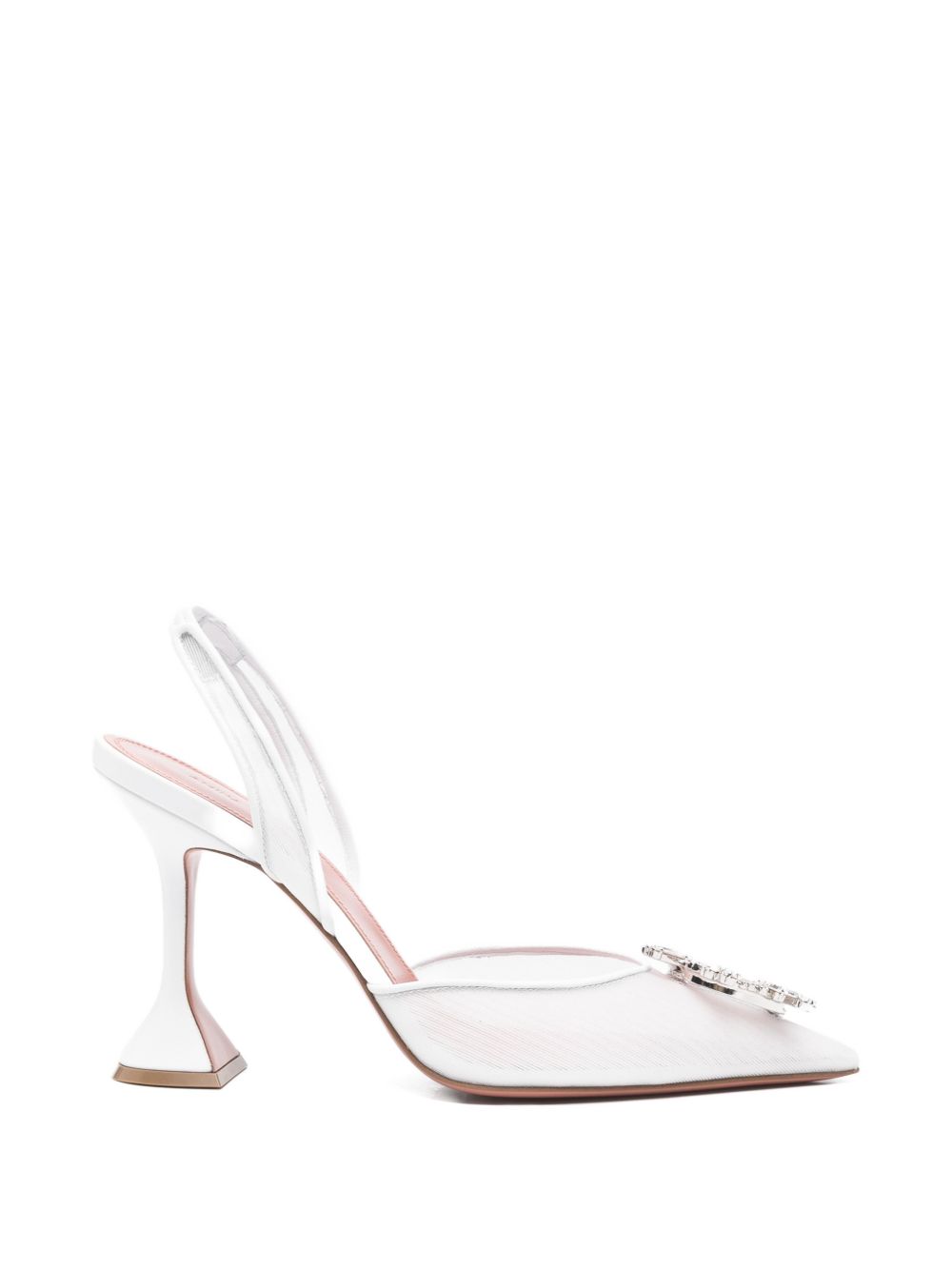 Décolleté Begum Mesh Sling 95 Amina Muaddi BEGUMMESHSLING95 WHITE Amina Muaddi 