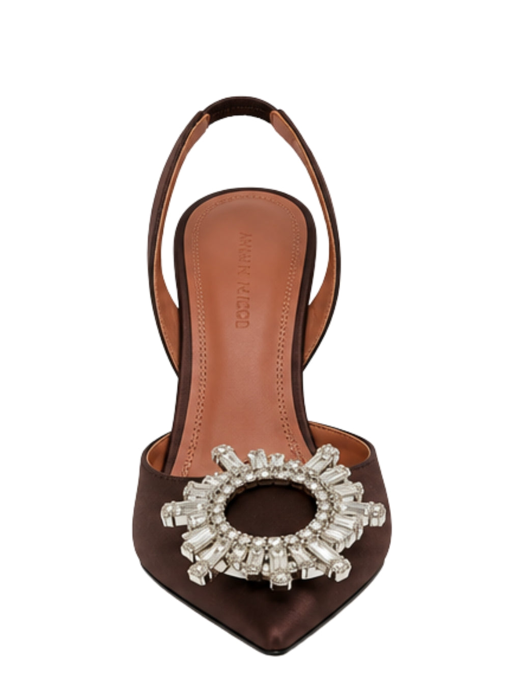 Décolleté Begum Sling 95 Amina Muaddi BEGUMSLING95 COFFEE SATIN Amina Muaddi 