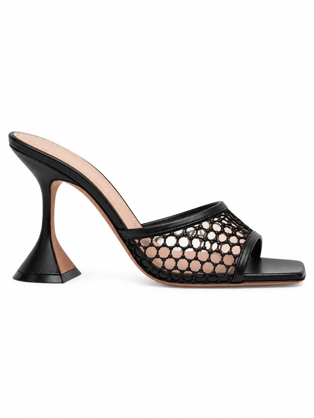 Sandali Lupita Net Slipper 95 Amina Muaddi LUPITANETSLIPPER95 BLACKNETBLACKNAPPA Amina Muaddi 
