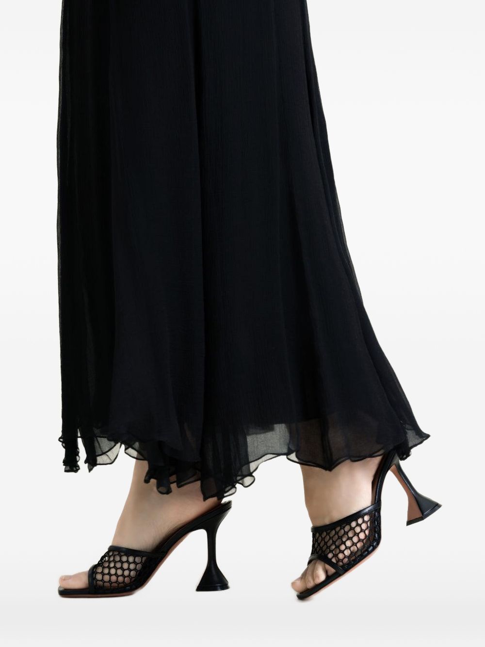 Sandali Lupita Net Slipper 95 Amina Muaddi LUPITANETSLIPPER95 BLACKNETBLACKNAPPA Amina Muaddi 