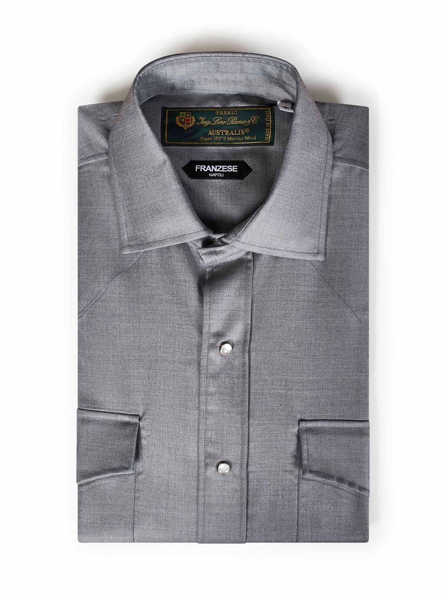 Camicia modello Gianni Agnelli Franzese Napoli 321850 GRIGIO Franzese Collection 
