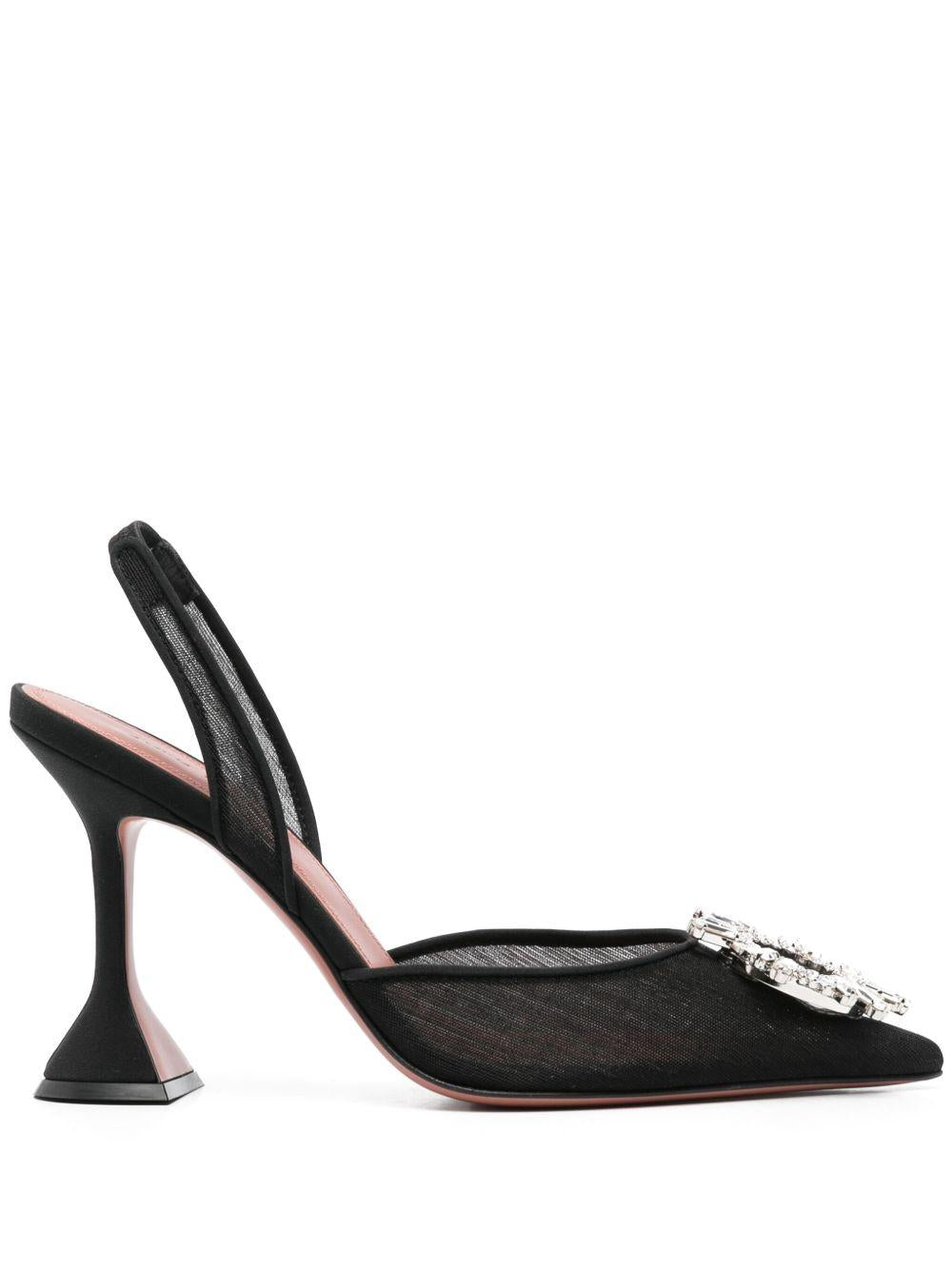 Décolleté Begum Mesh Sling 95 Amina Muaddi BEGUMMESHSLING95 BLACK Amina Muaddi 