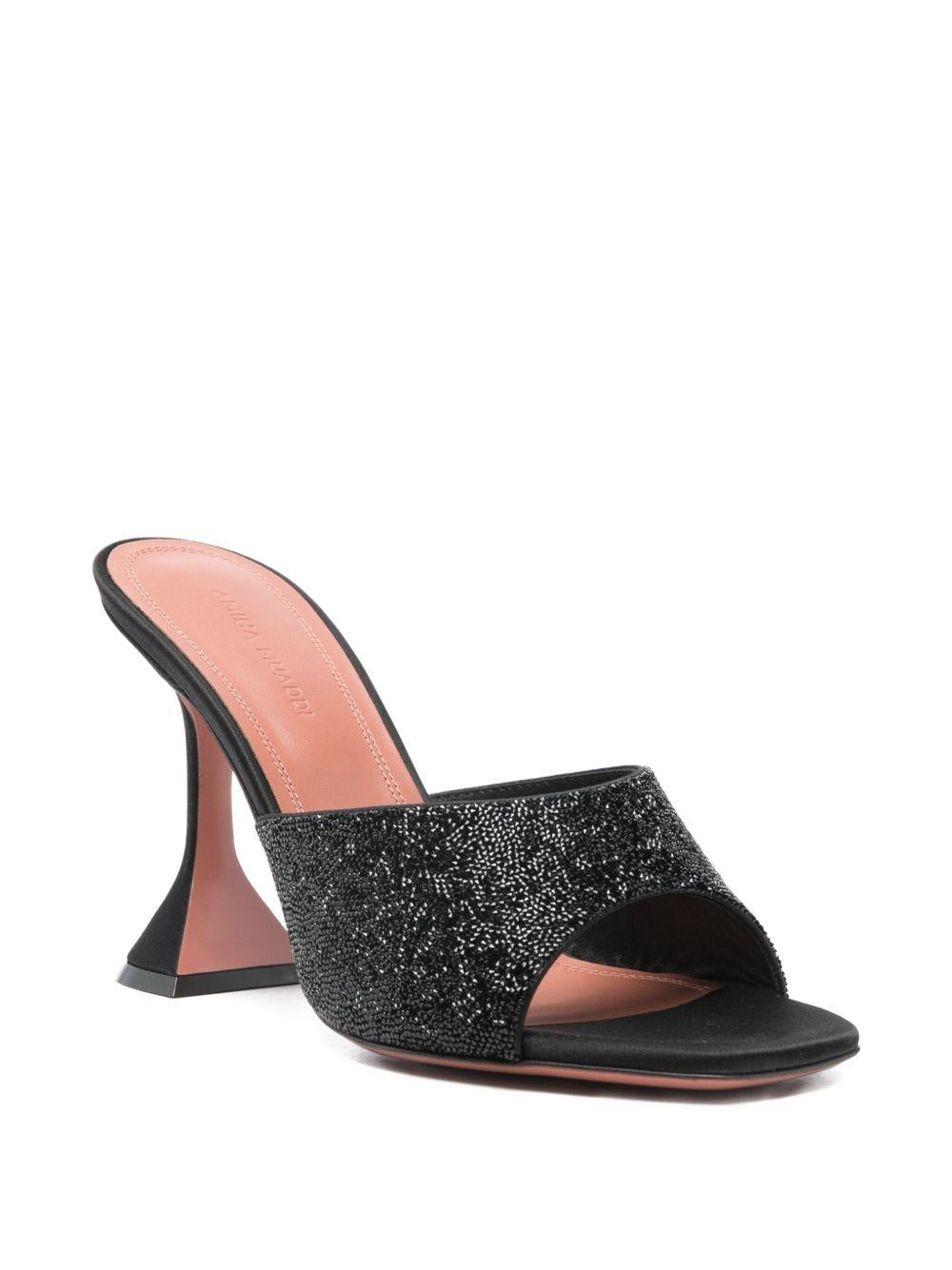 Sandali Lupita Slipper 95 Amina Muaddi LUPITASLIPPER95 BLACKJETBLACK Amina Muaddi 