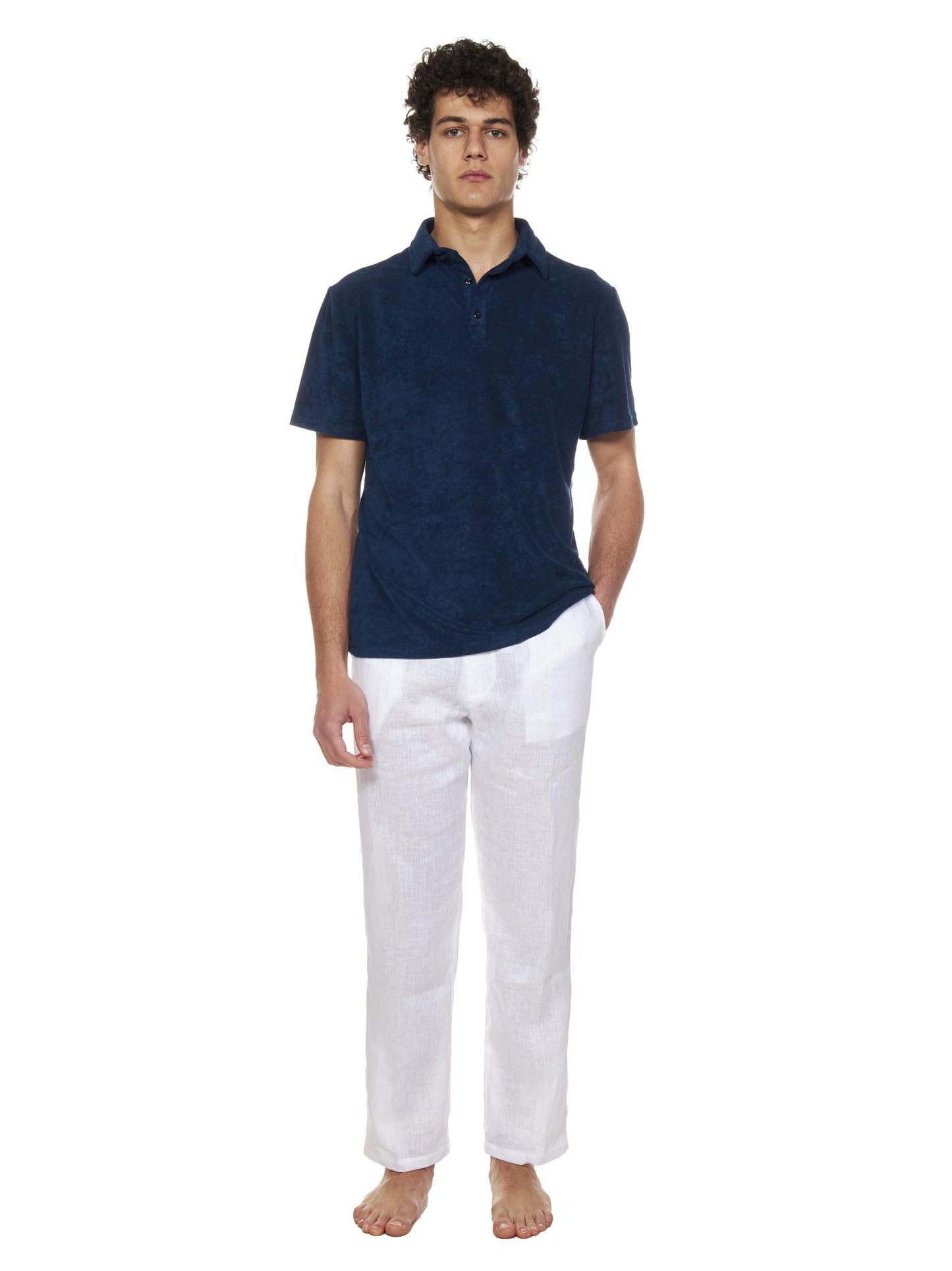 Polo Brad Pitt Franzese Napoli<BR/> FRAPL14 BLU Franzese Collection Pronta Sartoria 