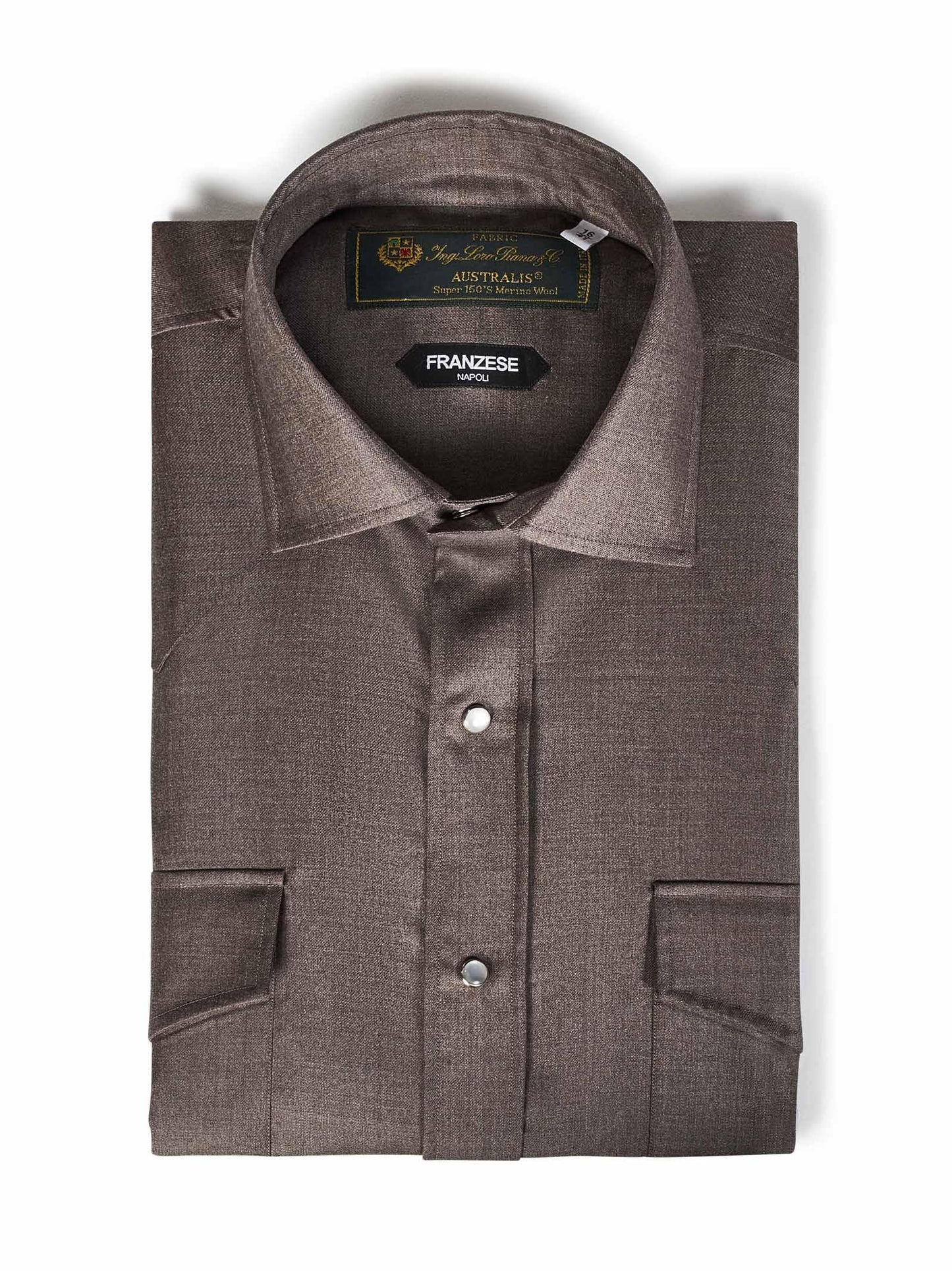 Camicia modello Gianni Agnelli Franzese Napoli 321850 FANGO Franzese Collection Pronta Sartoria 