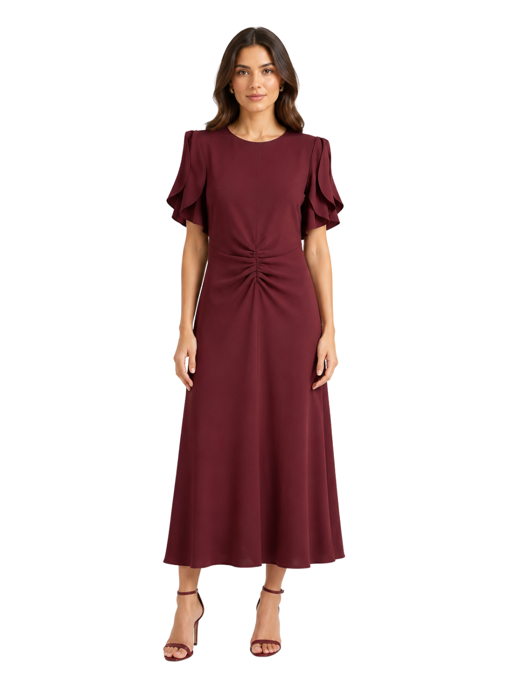 Abito Midi Eve Victoria Beckham 1226WDR005227A BURGUNDY Victoria Beckham 