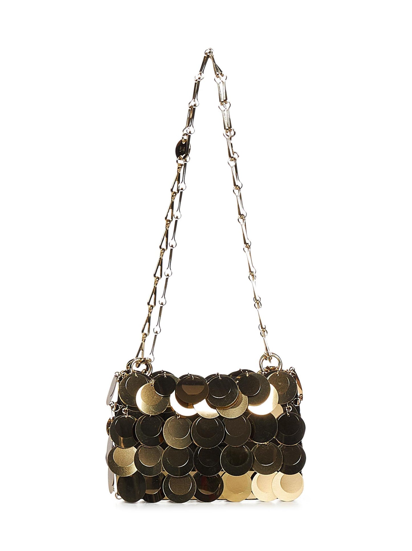 Borsa a spalla Gold Sparkle Discs Nano Bag Rabanne 23ASS0137PLX013 P711 Rabanne 