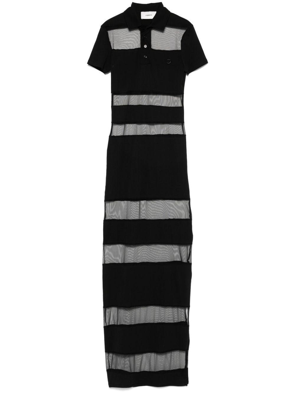 Abito Lungo Striped Sheer Polo Coperni COPJS114F5028 BLK Coperni 