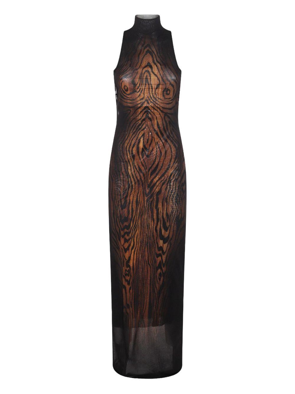 Abito Lungo The Long Draped Wood Jean Paul Gaultier WDR029M002P 0060 Jean Paul Gaultier 