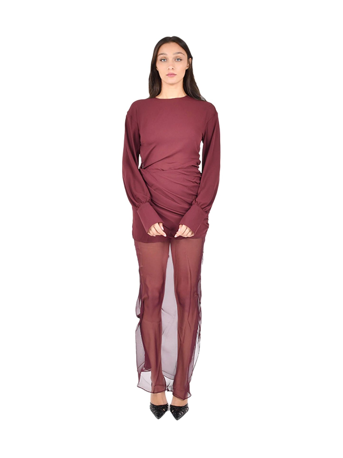 Abito DAVINA Nensi Dojaka NDDR227B6000400 BURGUNDY Nensi Dojaka 