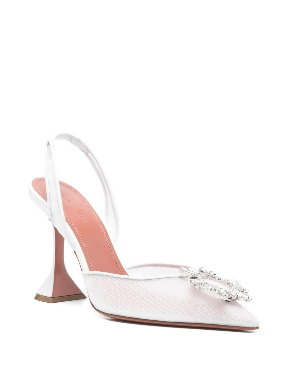 Décolleté Begum Mesh Sling 95 Amina Muaddi BEGUMMESHSLING95 WHITE Amina Muaddi 