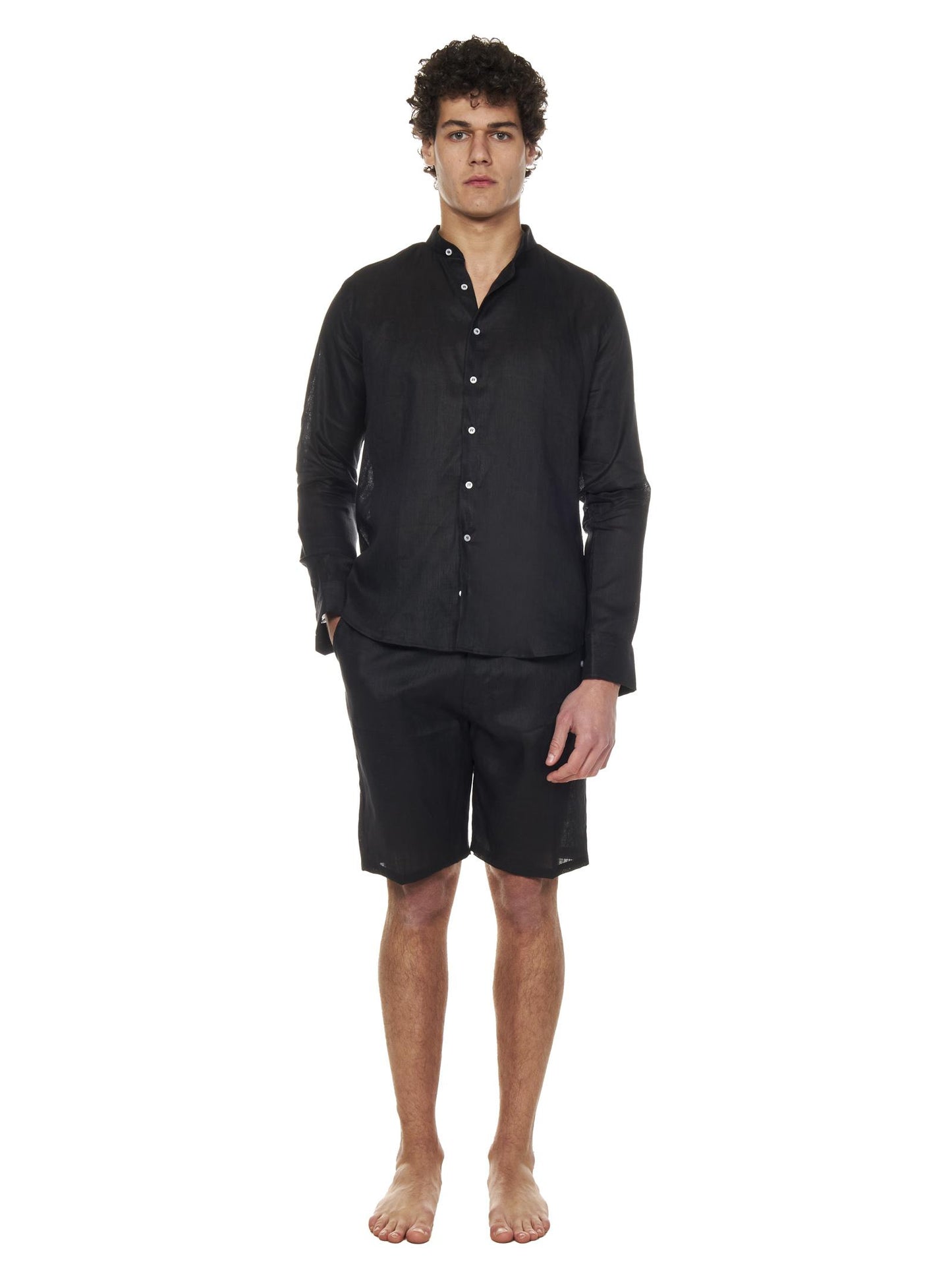 Camicia James Bond Franzese Napoli<BR/> FRACM18 NERO Franzese Collection Pronta Sartoria 